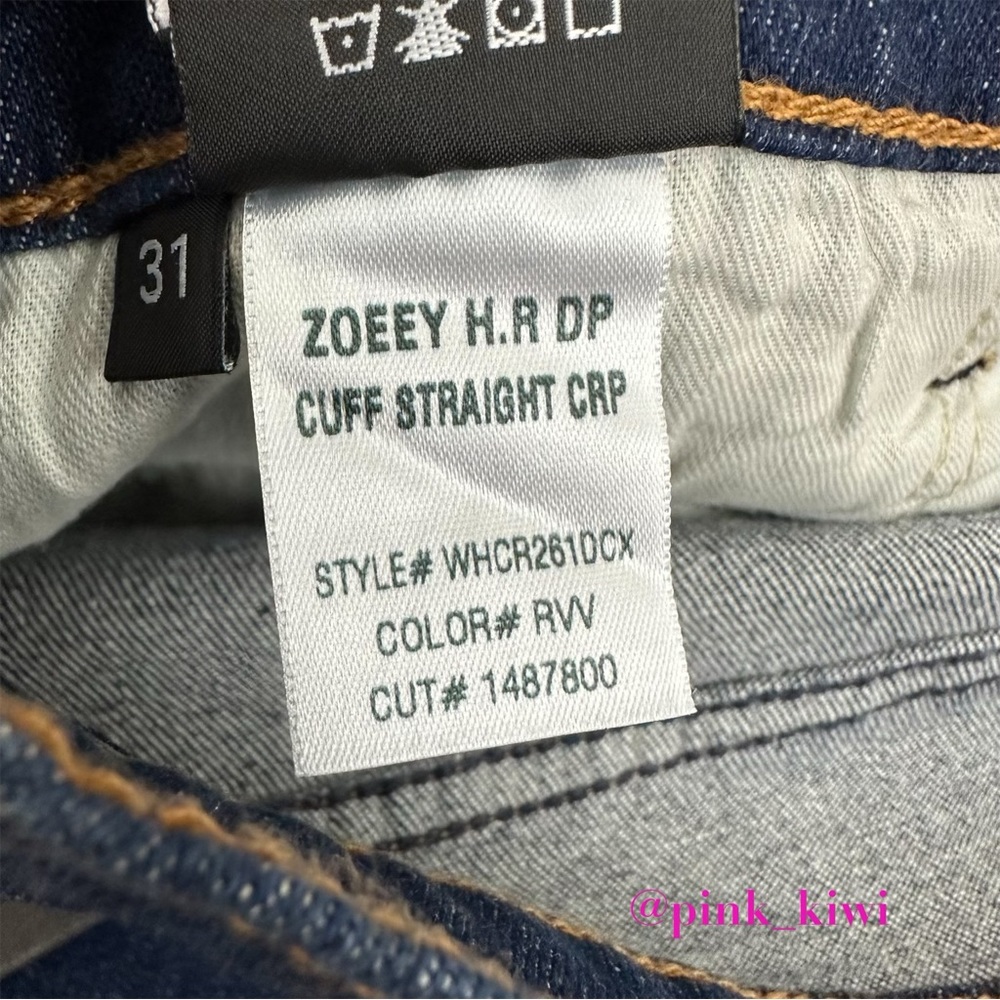 Hudson Jeans Zoeey High Rise Deep Cuff Straight Crop Jeans - Picture 8 of 9